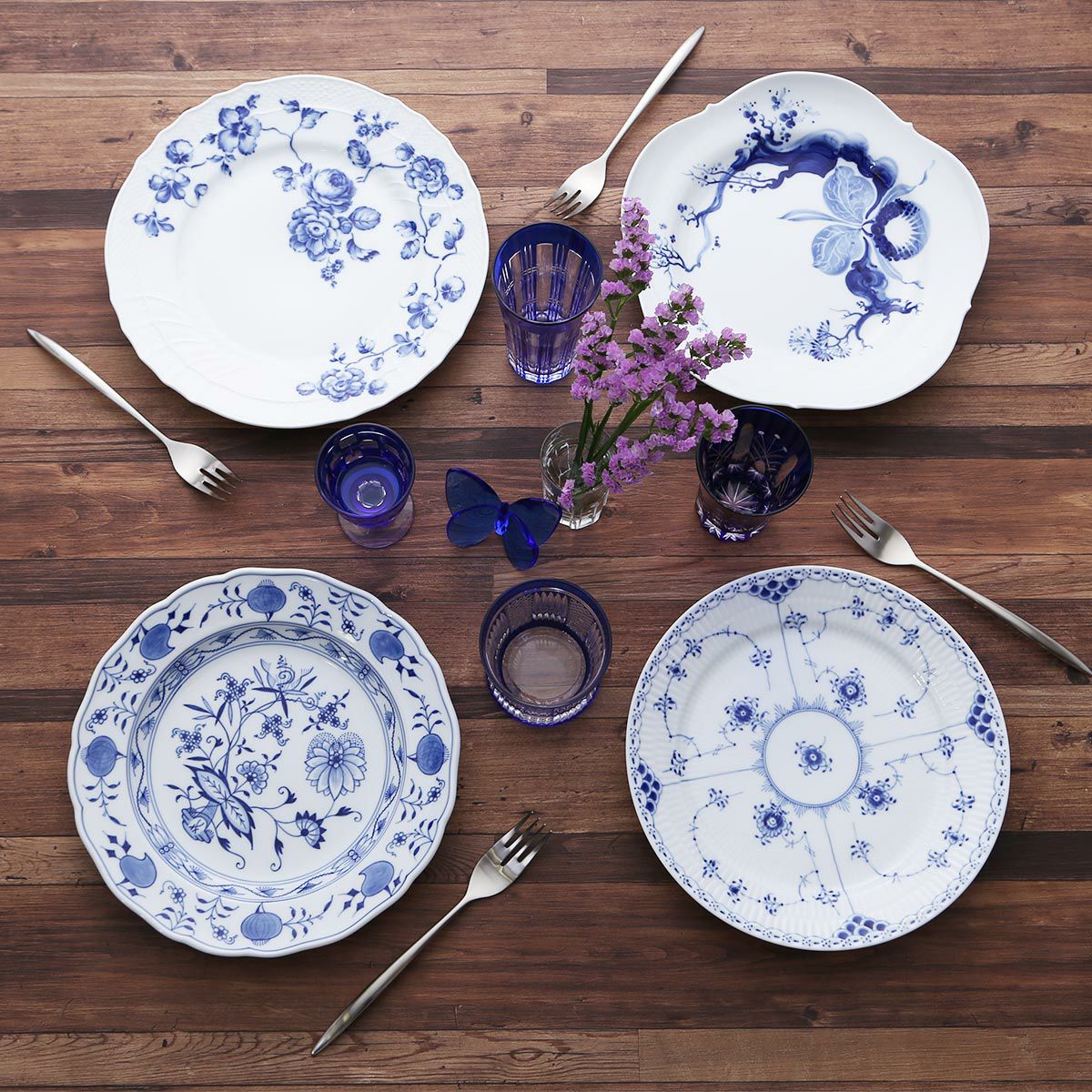 ロイヤルコペンハーゲン（Royal Copenhagen） ブルー フルーテッド ハーフレース プレート（フラット） 22cm 1102622／1017223