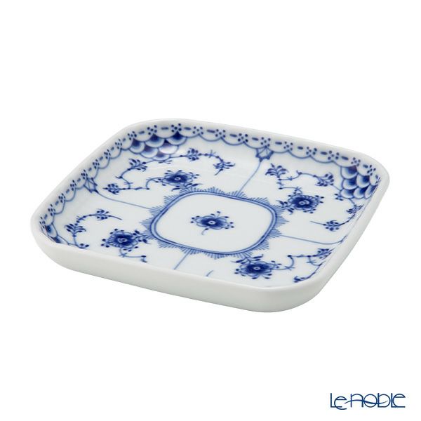ロイヤルコペンハーゲン（Royal Copenhagen） ブルー フルーテッド ハーフレース スモールスクエアディッシュ 10.5cm 1102709／1066922