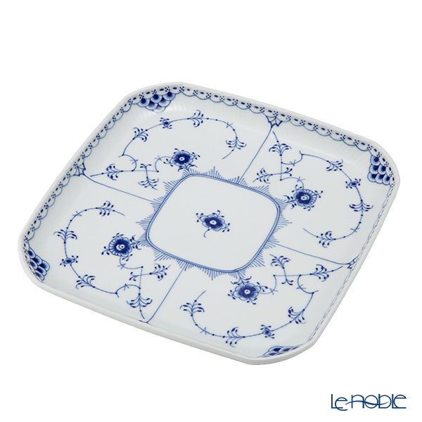 ロイヤルコペンハーゲン（Royal Copenhagen） ブルー フルーテッド ハーフレース スクエアディッシュ 21cm 1102720／1066923
