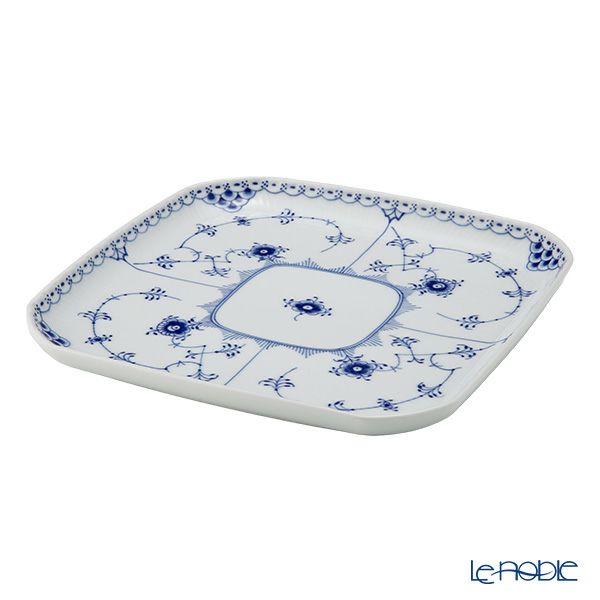 ロイヤルコペンハーゲン（Royal Copenhagen） ブルー フルーテッド ハーフレース スクエアディッシュ 21cm 1102720／1066923