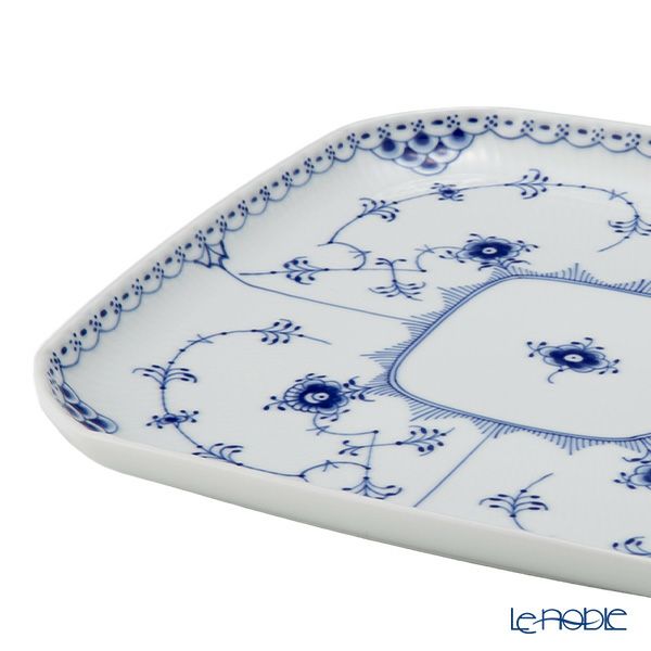 ロイヤルコペンハーゲン（Royal Copenhagen） ブルー フルーテッド ハーフレース スクエアディッシュ 21cm 1102720／1066923