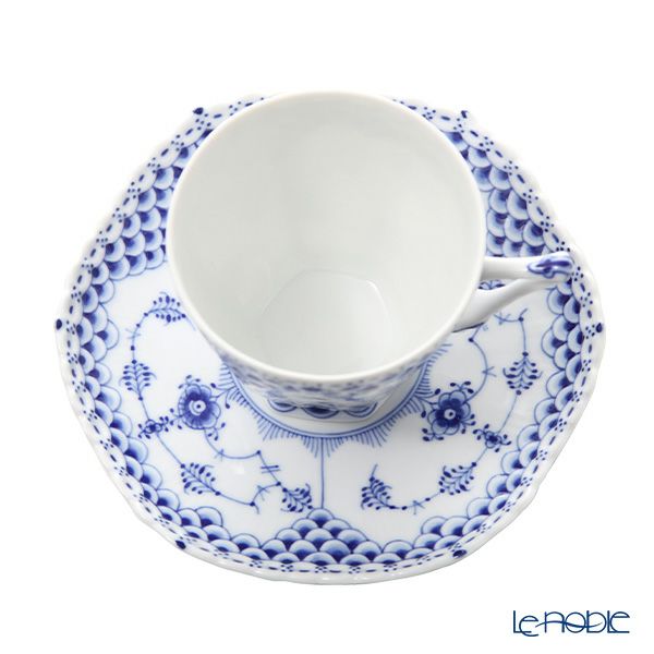 ロイヤルコペンハーゲン（Royal Copenhagen） ブルー フルーテッド フルレース コーヒーカップ＆ソーサー（S） 140ml 1103068／1017226