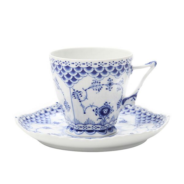 ロイヤルコペンハーゲン（Royal Copenhagen） ブルー フルーテッド フルレース コーヒーカップ＆ソーサー（S） 140ml 1103068／1017226