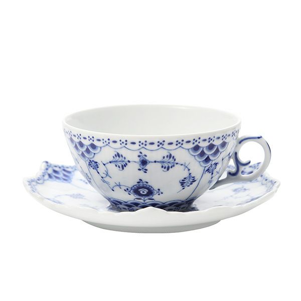 ロイヤルコペンハーゲン（Royal Copenhagen） ブルー フルーテッド フルレース ティーカップ＆ソーサー 220ml 1103080／1017227