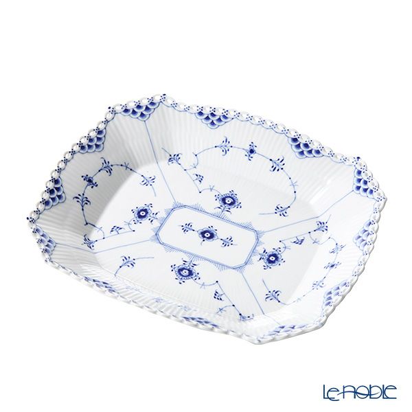 ロイヤルコペンハーゲン（Royal Copenhagen） ブルー フルーテッド フルレース ケーキディッシュ スクエア 26cm 1103420／1016784
