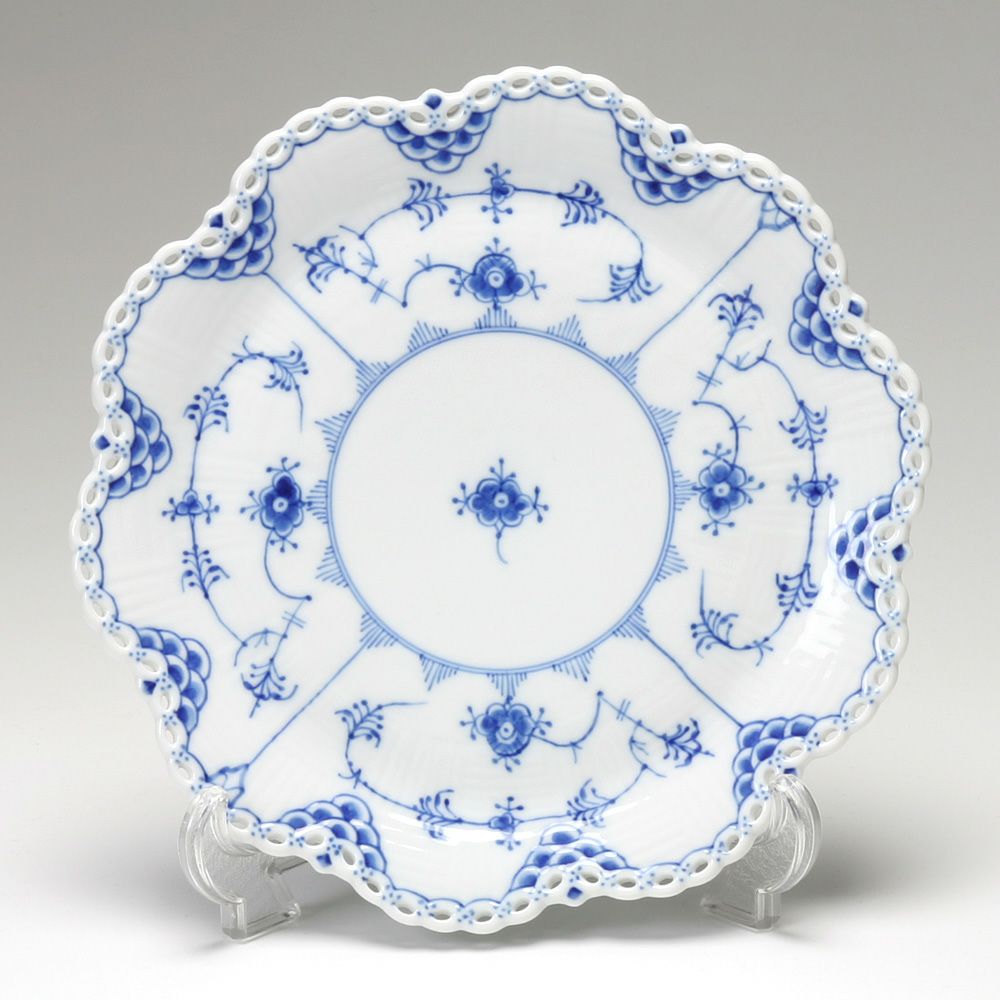 ロイヤルコペンハーゲン（Royal Copenhagen） ブルー フルーテッド フルレース ケーキ皿 25cm 1103422／1017233