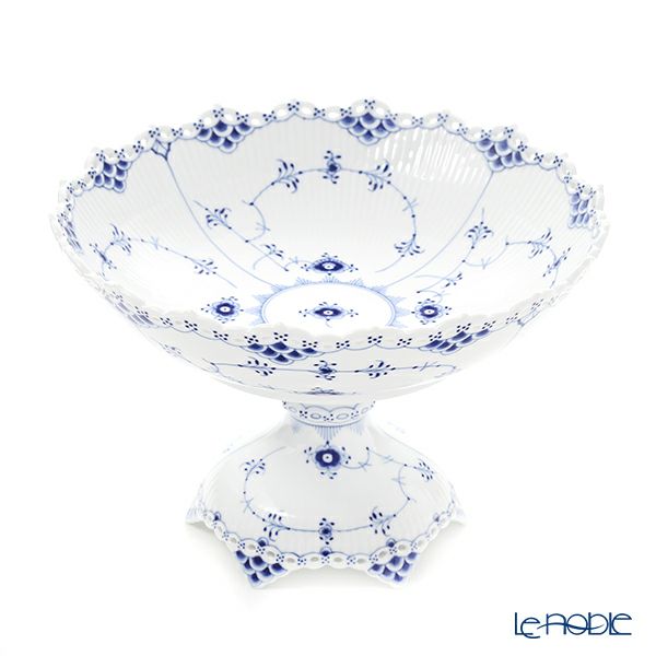 ロイヤルコペンハーゲン（Royal Copenhagen）ブルーフルーテッドフルレース コンポート 直径28cm／高さ17.5cm 1103429／1017234
