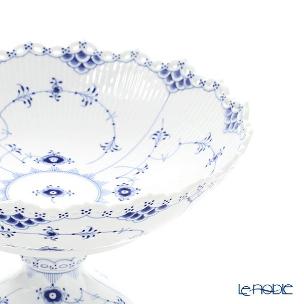 ロイヤルコペンハーゲン（Royal Copenhagen）ブルーフルーテッドフルレース コンポート 直径28cm／高さ17.5cm 1103429／1017234