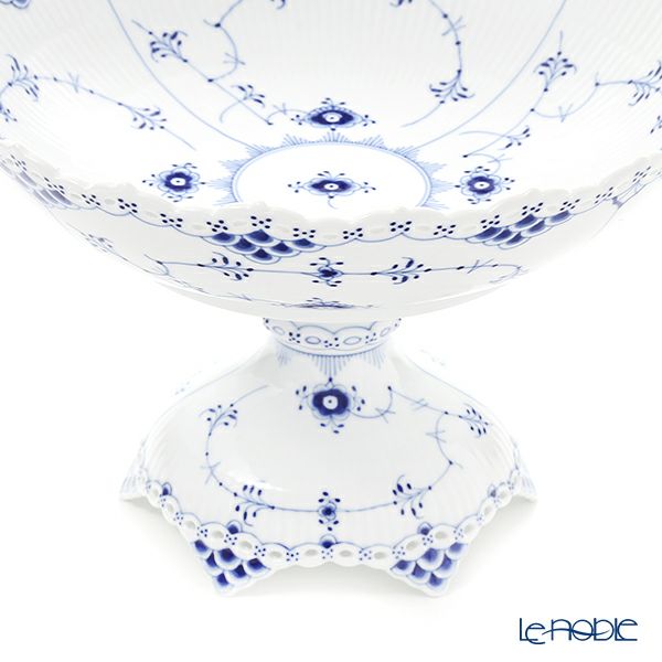 ロイヤルコペンハーゲン（Royal Copenhagen）ブルーフルーテッドフルレース コンポート 直径28cm／高さ17.5cm 1103429／1017234