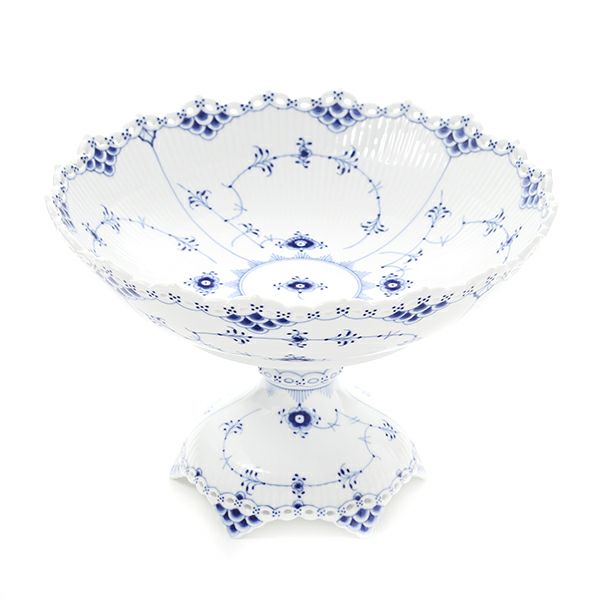 ロイヤルコペンハーゲン（Royal Copenhagen）ブルーフルーテッドフルレース コンポート 直径28cm／高さ17.5cm 1103429／1017234