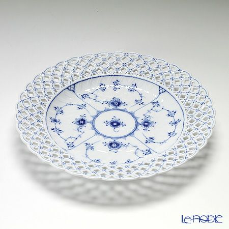 ロイヤルコペンハーゲン（Royal Copenhagen） ブルー フルーテッド フルレース プレート（オープンワーク） 25cm 1103638／1017242