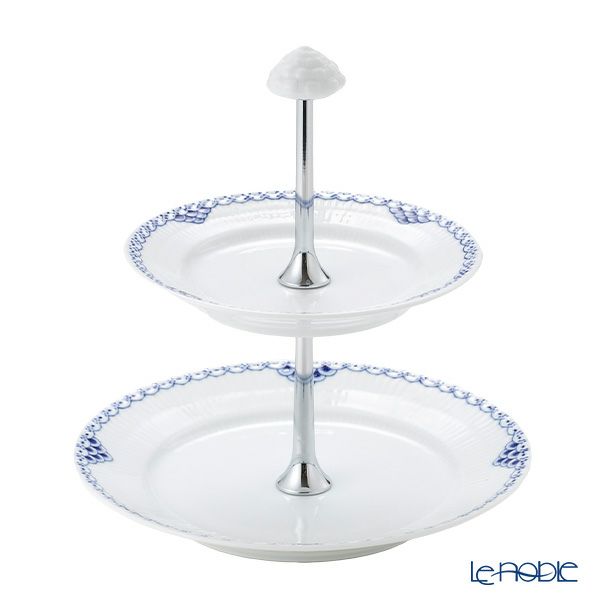 ロイヤルコペンハーゲン（Royal Copenhagen） プリンセス ブルー デザートスタンド 2段 24cm 組み立て式 1104437／1062485