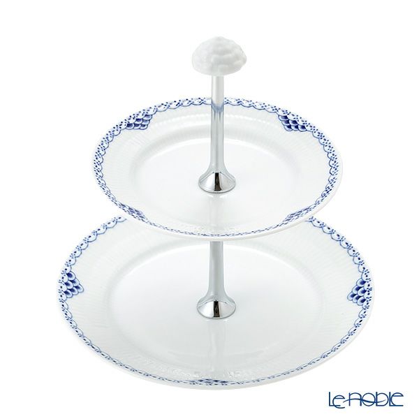 ロイヤルコペンハーゲン（Royal Copenhagen） プリンセス ブルー デザートスタンド 2段 24cm 組み立て式 1104437／1062485