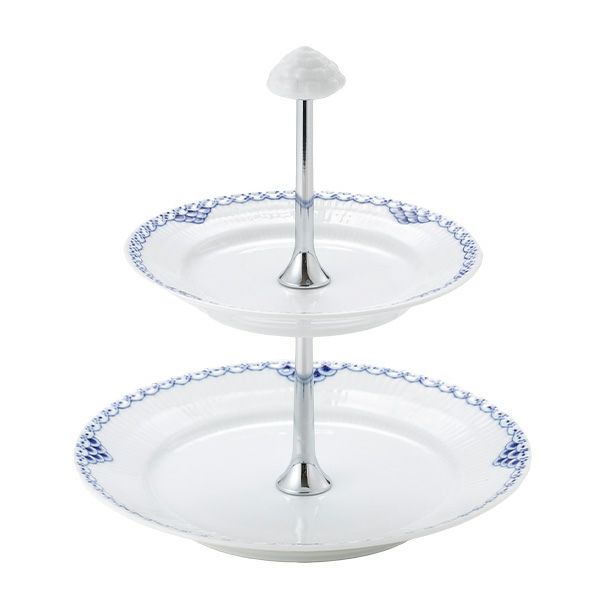 ロイヤルコペンハーゲン（Royal Copenhagen） プリンセス ブルー デザートスタンド 2段 24cm 組み立て式 1104437／1062485