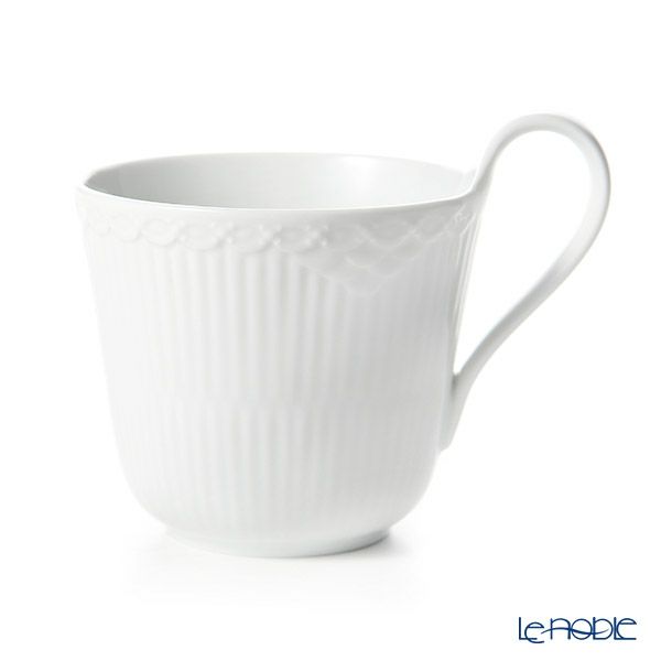 ロイヤルコペンハーゲン（Royal Copenhagen） ホワイト フルーテッド ハーフレース ハイハンドル マグ 330ml 1128090／1026446