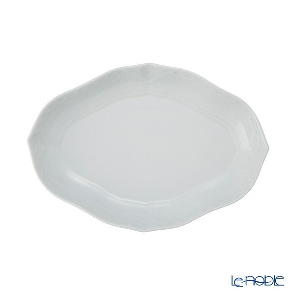 ロイヤルコペンハーゲン（Royal Copenhagen） ホワイト フルーテッド ハーフレース ディッシュ 22×15.5cm 1128353／1017283