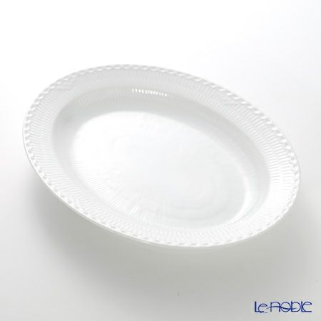 ロイヤルコペンハーゲン（Royal Copenhagen） ホワイト フルーテッド ハーフレース ディッシュ（楕円） 36.5×29cm 1128375／1017285