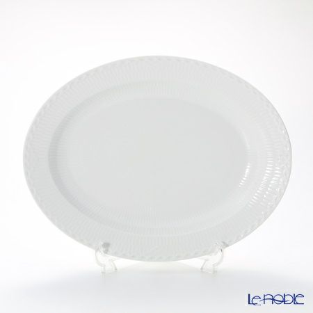 ロイヤルコペンハーゲン（Royal Copenhagen） ホワイト フルーテッド ハーフレース ディッシュ（楕円） 36.5×29cm 1128375／1017285