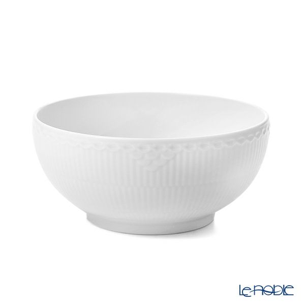 ロイヤルコペンハーゲン（Royal Copenhagen） ホワイト フルーテッド ハーフレース ボウル 18cm 1128456／1028385