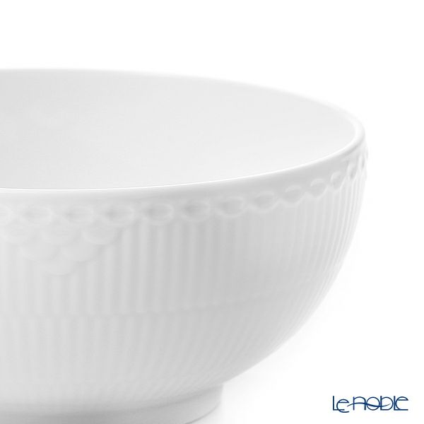 ロイヤルコペンハーゲン（Royal Copenhagen） ホワイト フルーテッド ハーフレース ボウル 18cm 1128456／1028385