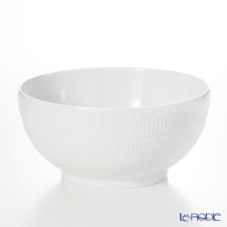 ロイヤルコペンハーゲン（Royal Copenhagen） ホワイト フルーテッド ハーフレース サラダボウル（L） 24.5cm 1128579／1017290