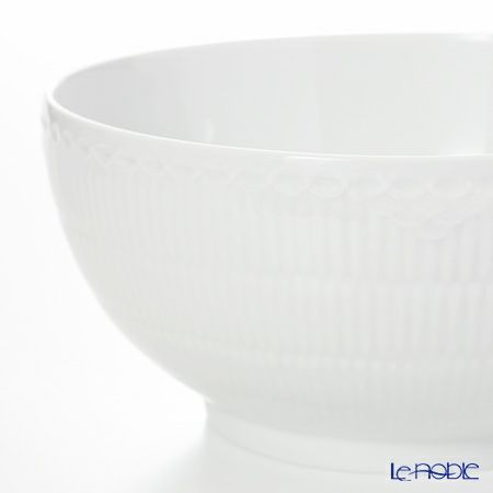 ロイヤルコペンハーゲン（Royal Copenhagen） ホワイト フルーテッド ハーフレース サラダボウル（L） 24.5cm 1128579／1017290