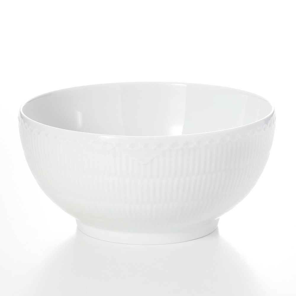 ロイヤルコペンハーゲン（Royal Copenhagen） ホワイト フルーテッド ハーフレース サラダボウル（L） 24.5cm 1128579／1017290