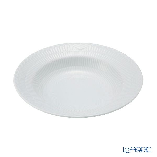 ロイヤルコペンハーゲン（Royal Copenhagen） ホワイト フルーテッド ハーフレース プレート（ディープ） 21cm 1128604／1017291