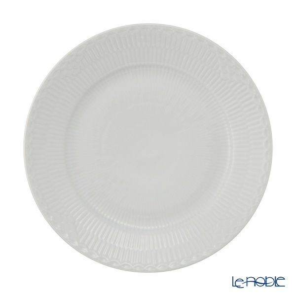 ロイヤルコペンハーゲン（Royal Copenhagen） ホワイト フルーテッド ハーフレース プレート（フラット） 22cm 1128622／1017294