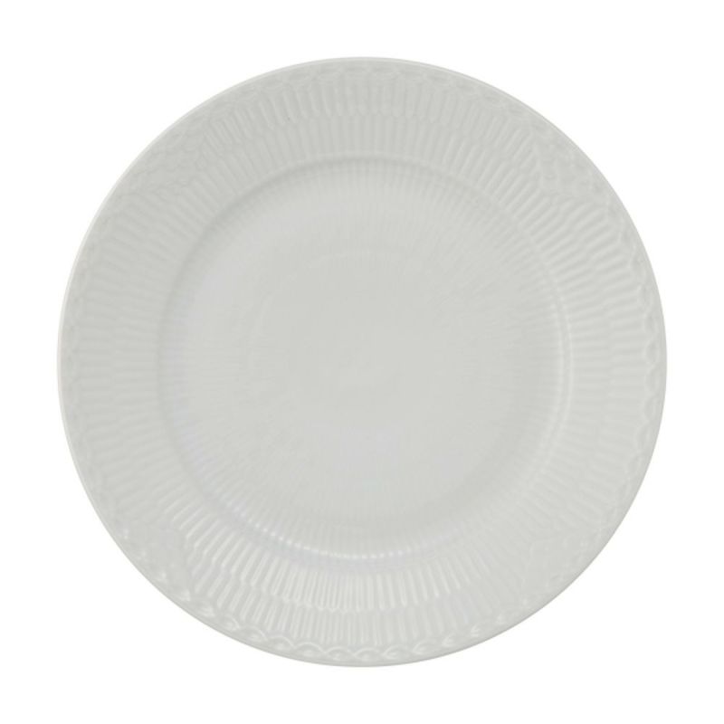 ロイヤルコペンハーゲン（Royal Copenhagen） ホワイト フルーテッド ハーフレース プレート（フラット） 22cm 1128622／1017294