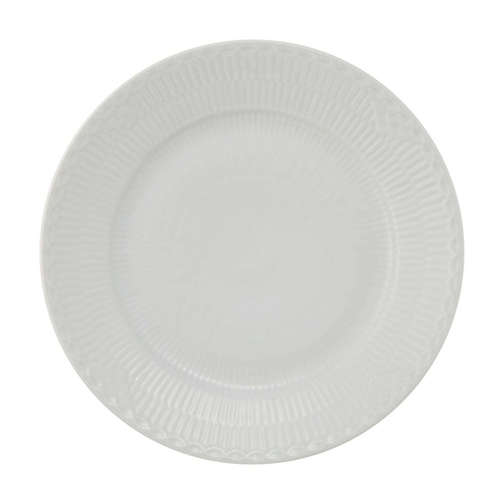 ロイヤルコペンハーゲン（Royal Copenhagen） ホワイト フルーテッド ハーフレース プレート（フラット） 22cm 1128622／1017294