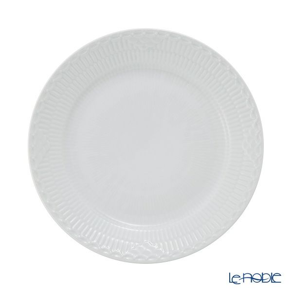 ロイヤルコペンハーゲン（Royal Copenhagen） ホワイト フルーテッド ハーフレース プレート（フラット） 25cm 1128625／1017295