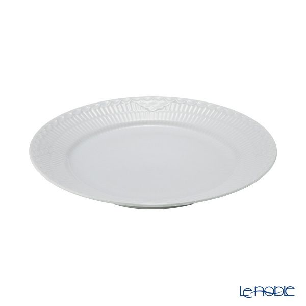 ロイヤルコペンハーゲン（Royal Copenhagen） ホワイト フルーテッド ハーフレース プレート（フラット） 25cm 1128625／1017295