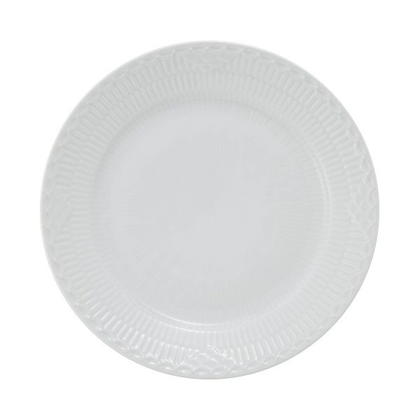 ロイヤルコペンハーゲン（Royal Copenhagen） ホワイト フルーテッド ハーフレース プレート（フラット） 25cm 1128625／1017295