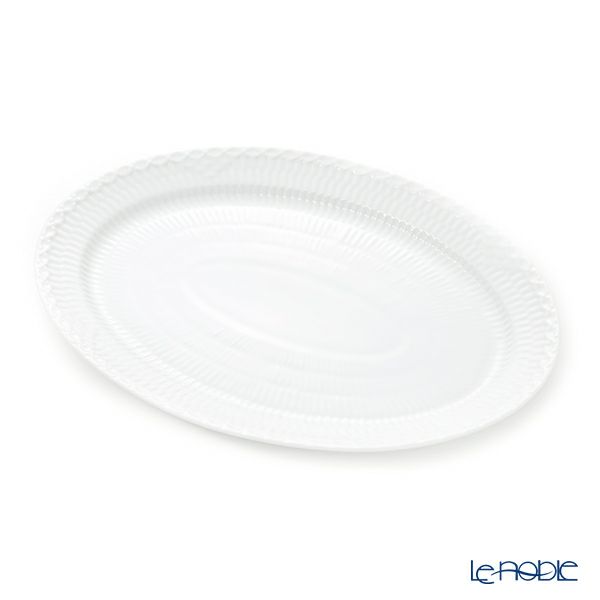 ロイヤルコペンハーゲン（Royal Copenhagen） ホワイト フルーテッド ハーフレース オーバルディッシュ 28cm 1128626／1016792