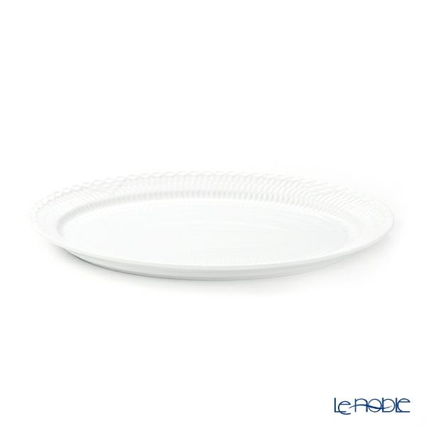 ロイヤルコペンハーゲン（Royal Copenhagen） ホワイト フルーテッド ハーフレース オーバルディッシュ 28cm 1128626／1016792