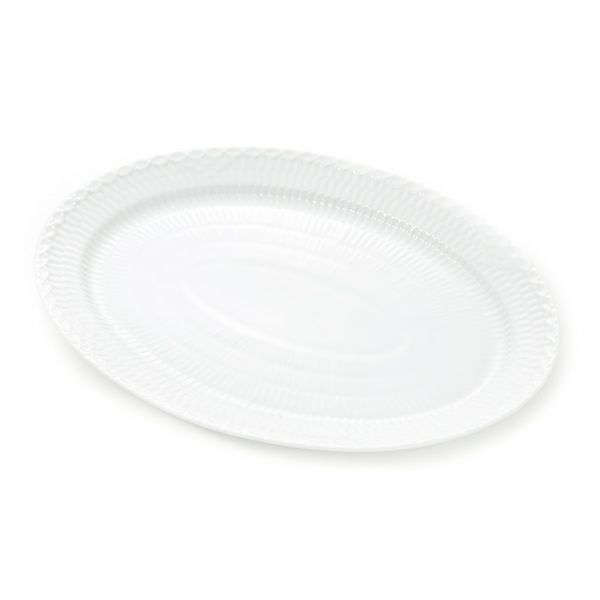 ロイヤルコペンハーゲン（Royal Copenhagen） ホワイト フルーテッド ハーフレース オーバルディッシュ 28cm 1128626／1016792