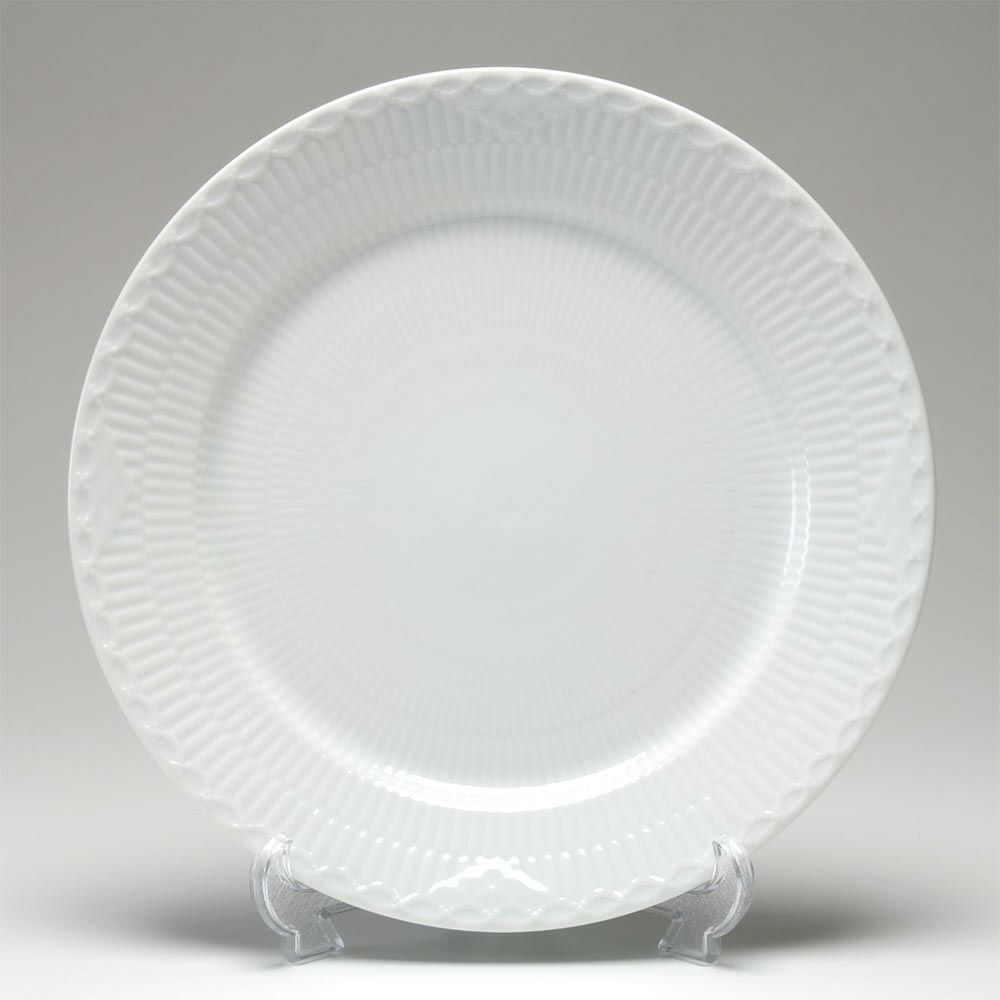 ロイヤルコペンハーゲン（Royal Copenhagen） ホワイト フルーテッド ハーフレース プレート（フラット） 27cm 1128627／1017296