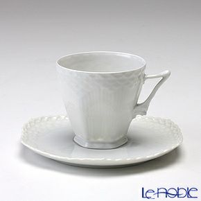 ロイヤルコペンハーゲン（Royal Copenhagen） ホワイト フルーテッド フルレース コーヒーカップ＆ソーサー 140ml 1132068／1052691