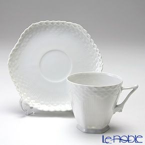 ロイヤルコペンハーゲン（Royal Copenhagen） ホワイト フルーテッド フルレース コーヒーカップ＆ソーサー 140ml 1132068／1052691