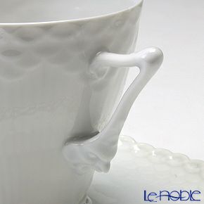 ロイヤルコペンハーゲン（Royal Copenhagen） ホワイト フルーテッド フルレース コーヒーカップ＆ソーサー 140ml 1132068／1052691