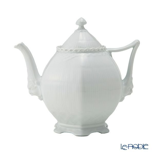 ロイヤルコペンハーゲン（Royal Copenhagen） ホワイト フルーテッド フルレース ティーポット 1000ml 1132141／1052693