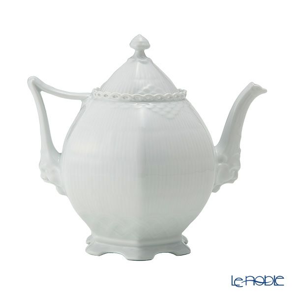 ロイヤルコペンハーゲン（Royal Copenhagen） ホワイト フルーテッド フルレース ティーポット 1000ml 1132141／1052693