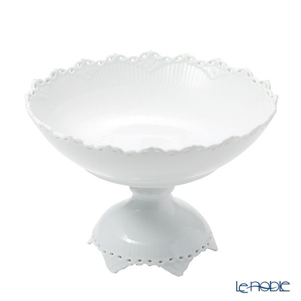 ロイヤルコペンハーゲン（Royal Copenhagen） ホワイト フルーテッド フルレース コンポート 直径28×17.5cm 1132429／1052695