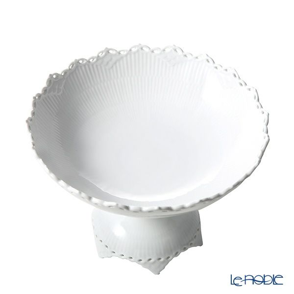 ロイヤルコペンハーゲン（Royal Copenhagen） ホワイト フルーテッド フルレース コンポート 直径28×17.5cm 1132429／1052695