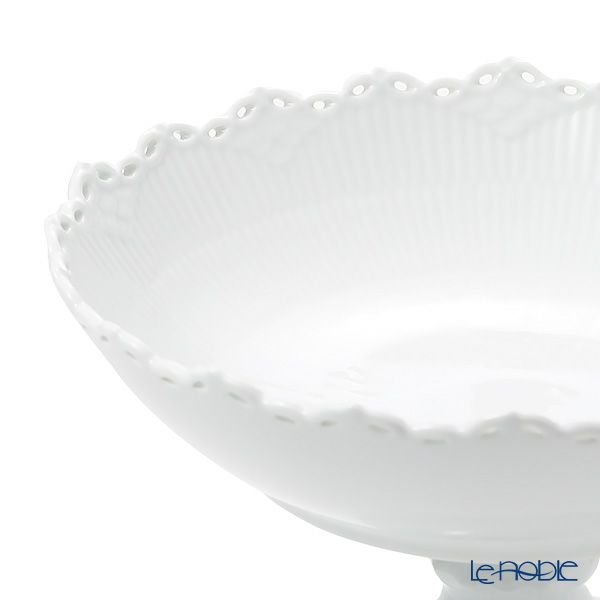 ロイヤルコペンハーゲン（Royal Copenhagen） ホワイト フルーテッド フルレース コンポート 直径28×17.5cm 1132429／1052695