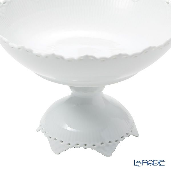 ロイヤルコペンハーゲン（Royal Copenhagen） ホワイト フルーテッド フルレース コンポート 直径28×17.5cm 1132429／1052695