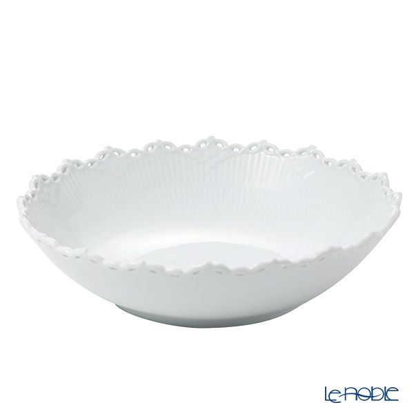 ロイヤルコペンハーゲン（Royal Copenhagen） ホワイト フルーテッド フルレース ボウル 直径28cm 1132576／1052696