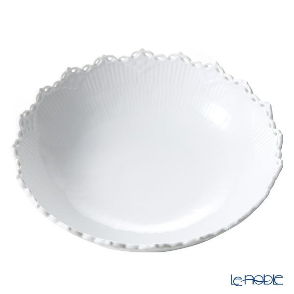 ロイヤルコペンハーゲン（Royal Copenhagen） ホワイト フルーテッド フルレース ボウル 直径28cm 1132576／1052696