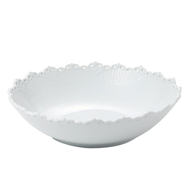 ロイヤルコペンハーゲン（Royal Copenhagen） ホワイト フルーテッド フルレース ボウル 直径28cm 1132576／1052696